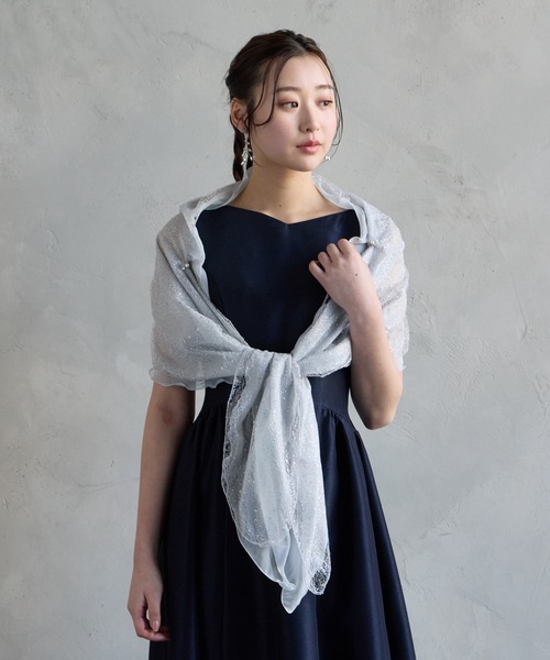 AIMER ドレス ストールセット 楽天市場】ラメチュールフリルストール【ショール ドレス羽織 AIMER