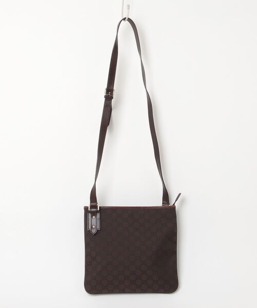 GUCCI ショルダーバッグ ブラウン キャンバス GUCCI 「GUCCI」 GGキャンバス ショルダーバッグ - ブラウン