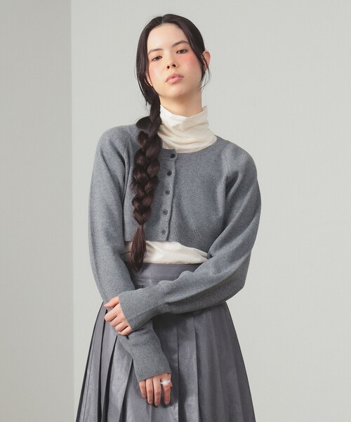 Ray BEAMS（レイ ビームス） カーディガン クロップド クルーネック