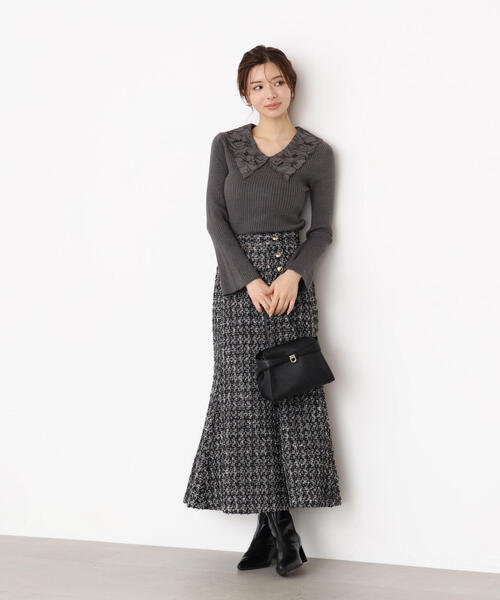 PROPORTION BODY DRESSING ニット セーター レース襟付きニット