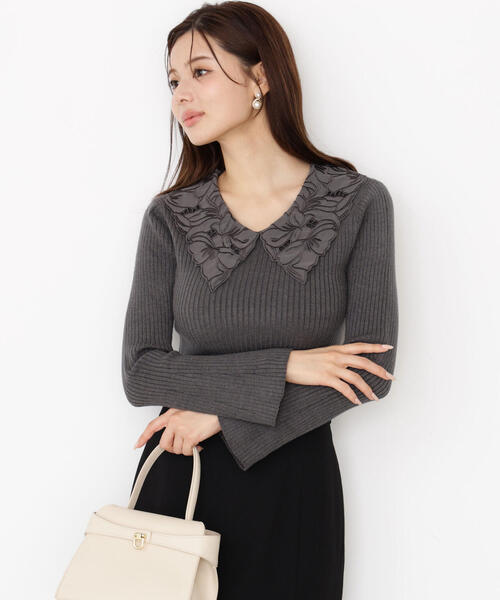 PROPORTION BODY DRESSING ニット セーター レース襟付きニット