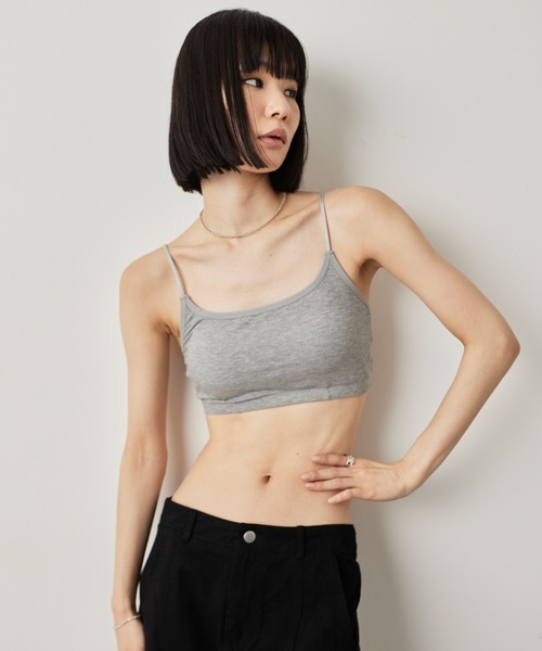 HANNE ブラトップ カップ付き キャミソール バックレースアップブラ