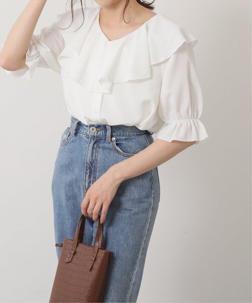 「RAY CASSIN」 半袖ブラウス FREE ベージュ レディース_画像2