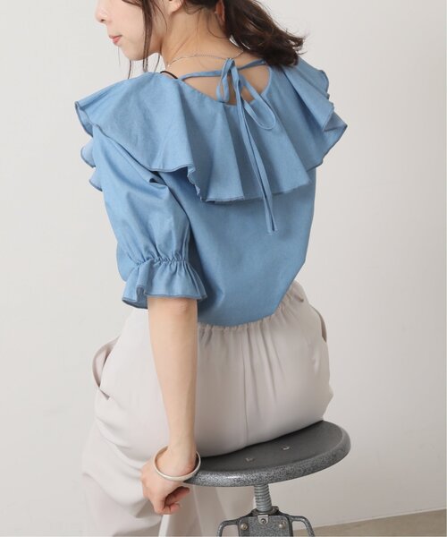 「RAY CASSIN」 半袖ブラウス FREE ベージュ レディース_画像3