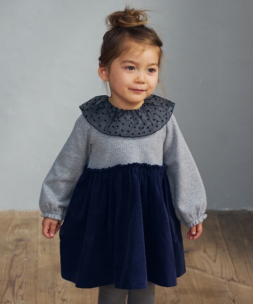 10mois（ディモワ） ワンピース 「」DOTフリルカラーワンピース 80・90 