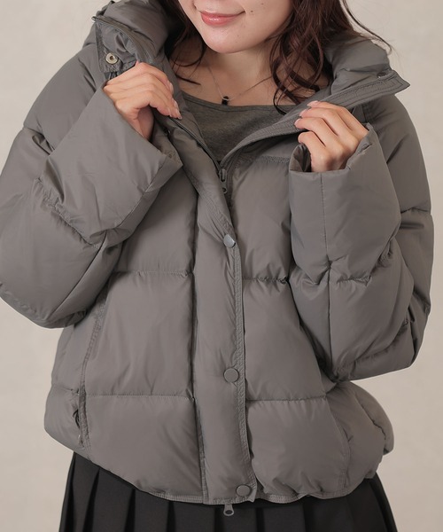 グレー ダウンジャケット フード付き　新品購入　美品　ほぼ新品　レディース Lace Ladies（レースレディース） ダウンコート ダウンジャケット
