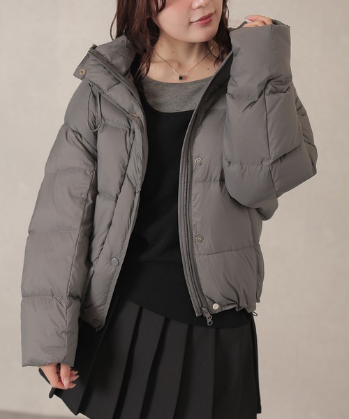 グレー ダウンジャケット フード付き　新品購入　美品　ほぼ新品　レディース Lace Ladies（レースレディース） ダウンコート ダウンジャケット