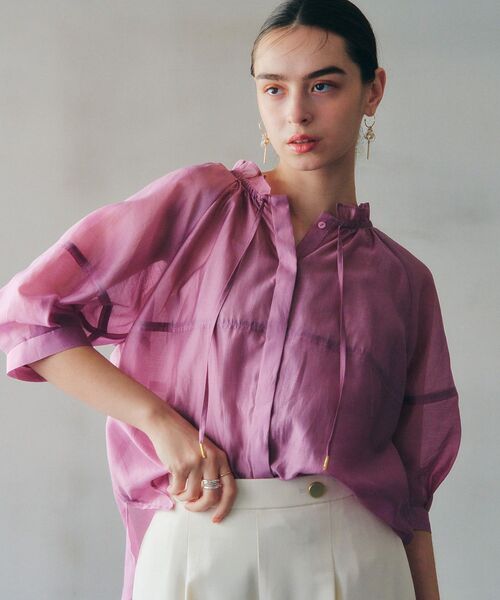 「YECCA VECCA」 7分袖ブラウス FREE ブラウン レディース_画像2