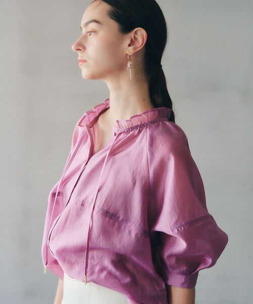 「YECCA VECCA」 7分袖ブラウス FREE ブラウン レディース_画像3