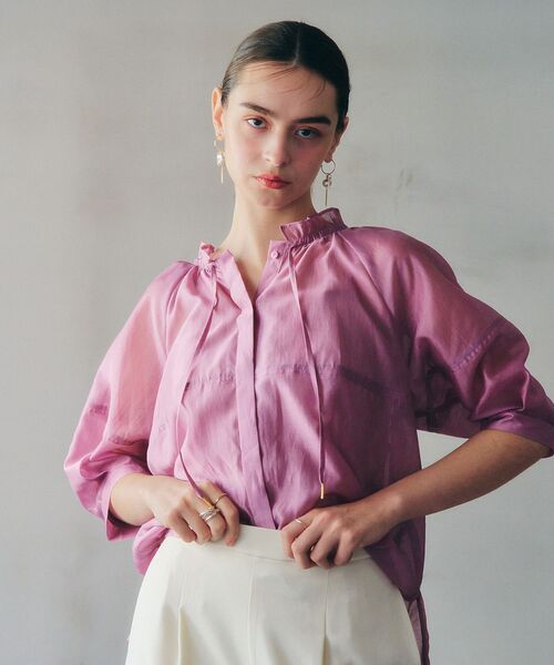 「YECCA VECCA」 7分袖ブラウス FREE ブラウン レディース_画像4