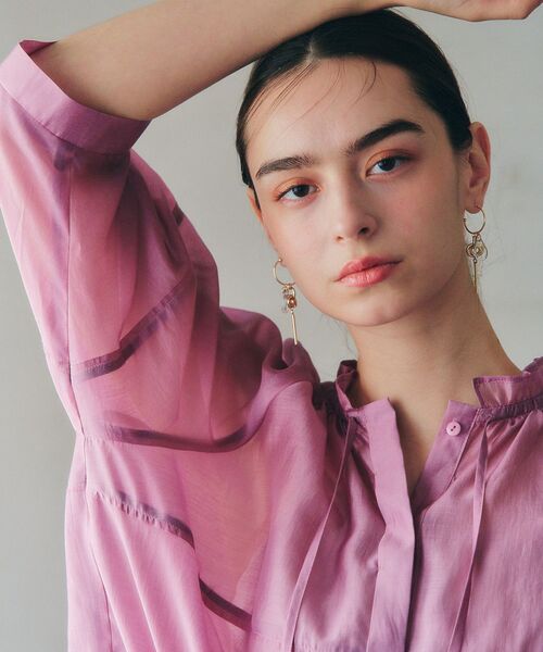 「YECCA VECCA」 7分袖ブラウス FREE ブラウン レディース_画像6