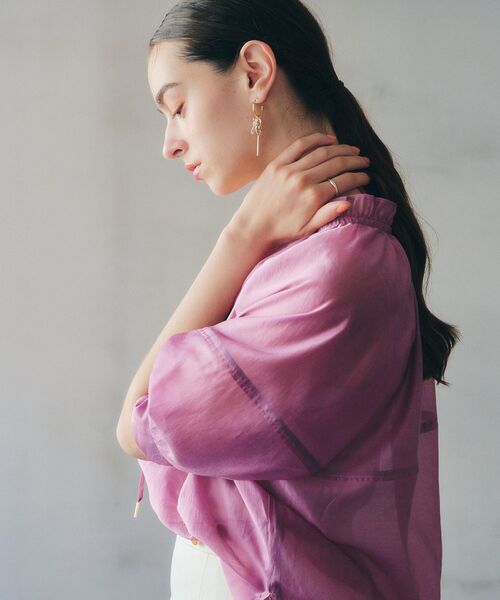 「YECCA VECCA」 7分袖ブラウス FREE ブラウン レディース_画像7