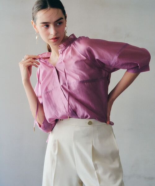 「YECCA VECCA」 7分袖ブラウス FREE ブラウン レディース_画像8