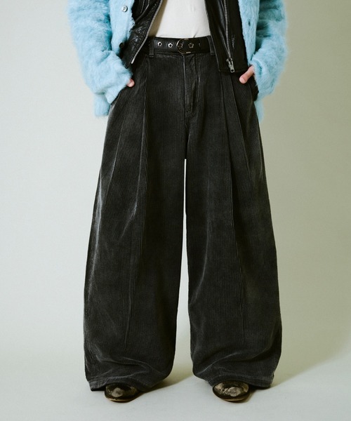 Camphor wood パンツ super baggy faded corduroy trousers / スーパー