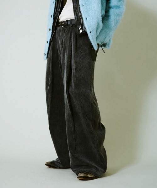 Camphor wood パンツ super baggy faded corduroy trousers / スーパー