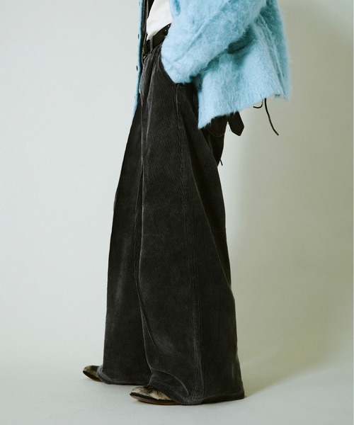 Camphor wood パンツ super baggy faded corduroy trousers / スーパー