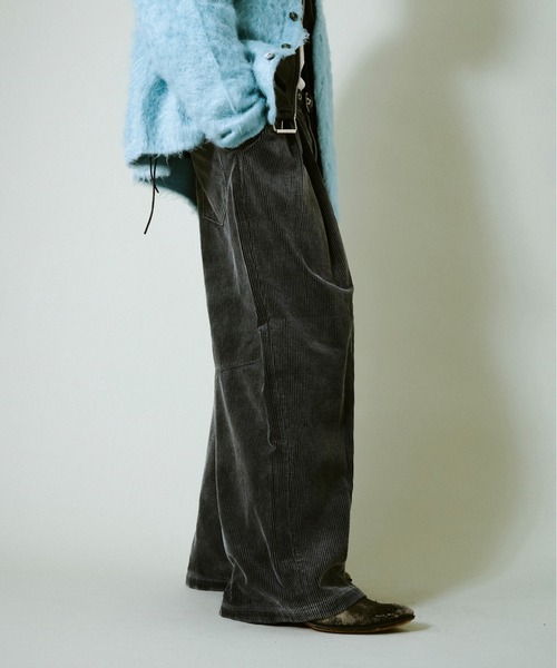 Camphor wood パンツ super baggy faded corduroy trousers / スーパー
