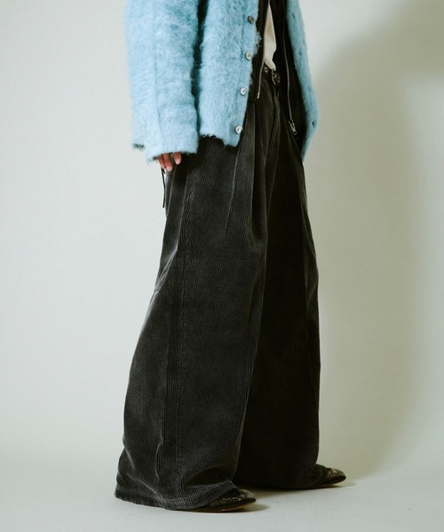 Camphor wood パンツ super baggy faded corduroy trousers / スーパー