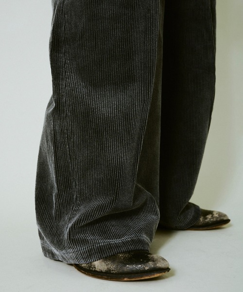 Camphor wood パンツ super baggy faded corduroy trousers / スーパー