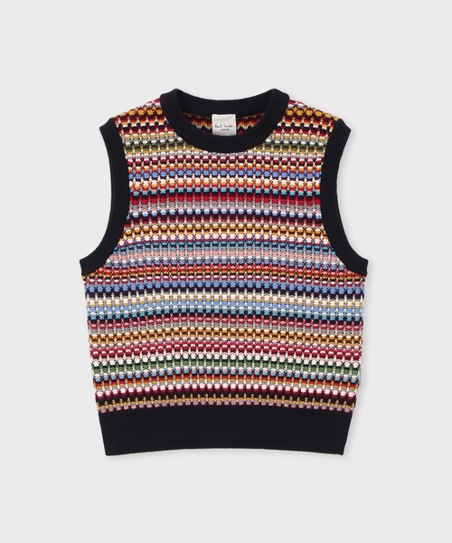 mediam kids jacquard knit vest ニットベストB：MING by BEAMS