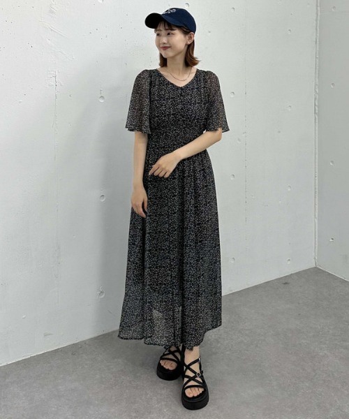 「archives」 半袖ワンピース MEDIUM ブラック レディース_画像3