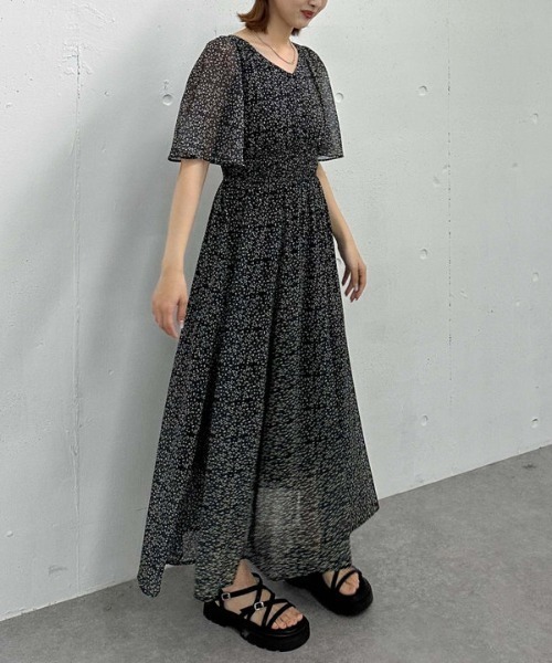 「archives」 半袖ワンピース MEDIUM ブラック レディース_画像6