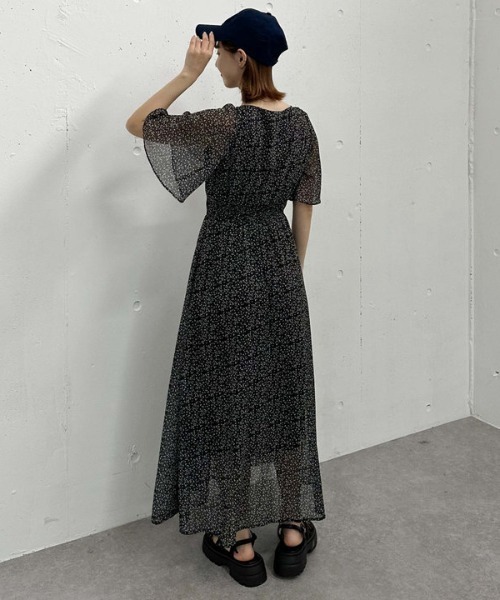 「archives」 半袖ワンピース MEDIUM ブラック レディース_画像7