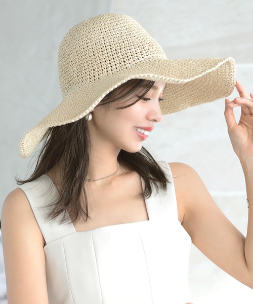 「Little&More」 ストローハット FREE ブラック レディース_画像4