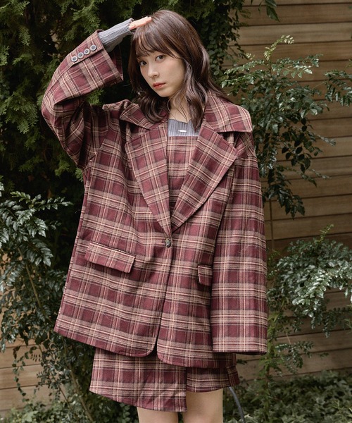 mideal（マイディール） ジャケット テーラードジャケット check over