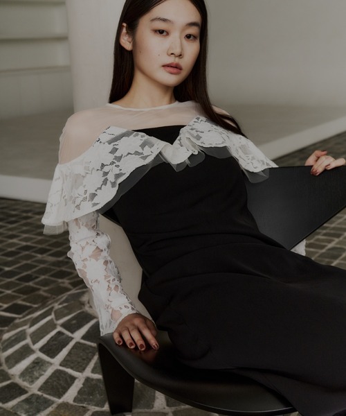 ANDRESD アンドレスド レースラッフルドレス ANDRESD パーティードレス ドレス レースラッフルドレス / lace raffle