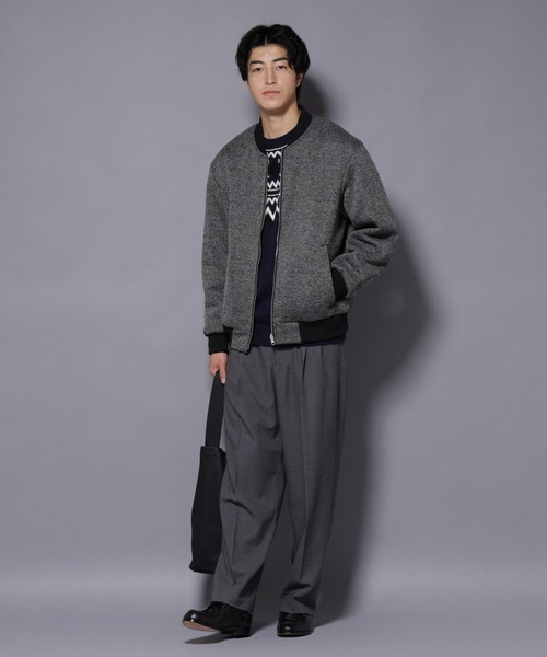 NANO universe ブルゾン アウター ニットフリースZIPブルゾン