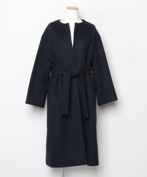 ビューティーアンドユース　ノーカラー　コート　ネイビー BEAUTY＆YOUTH UNITED ARROWS ノーカラーコート SMALL ネイビー
