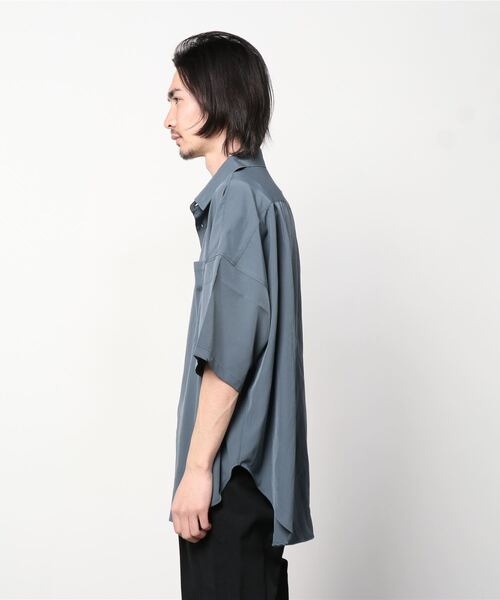 「JOHN'S CLOSET」 「HALHAM」半袖シャツ MEDIUM パープル メンズ_画像2