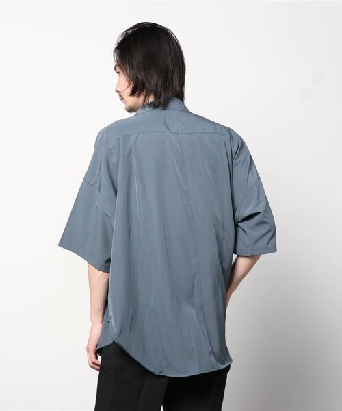 「JOHN'S CLOSET」 「HALHAM」半袖シャツ MEDIUM パープル メンズ_画像3