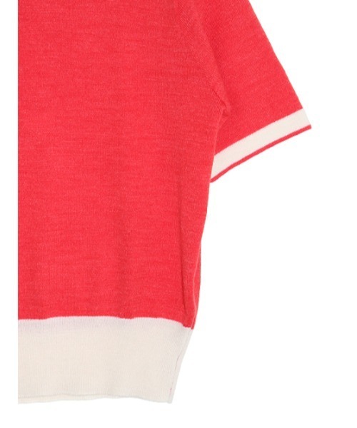 「AMAIL」 半袖ニット FREE レッド レディース_画像3