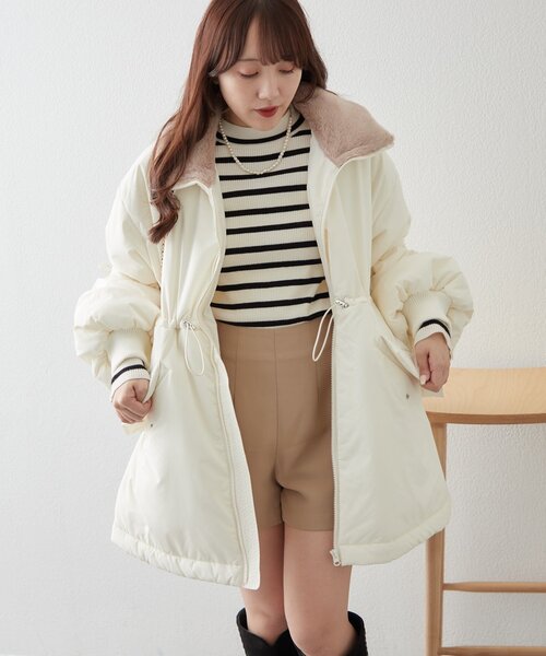 continuer de NICE CLAUP コート アウター 衿ファードロスト中綿 