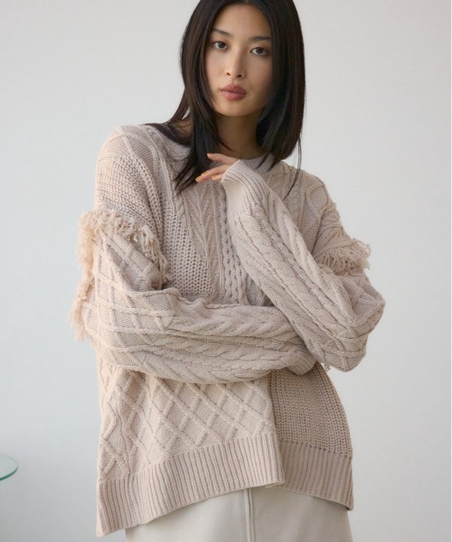 moussy フリンジニット AZUL BY MOUSSY（アズールバイマウジー） ニット セーター