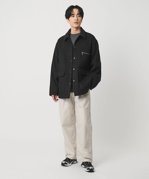 H BEAUTY&YOUTH ブルゾン コート メルトン　カバーオール エイチ ビューティーアンドユース H BEAUTY&YOUTH 19AW WOOL CASHMERE