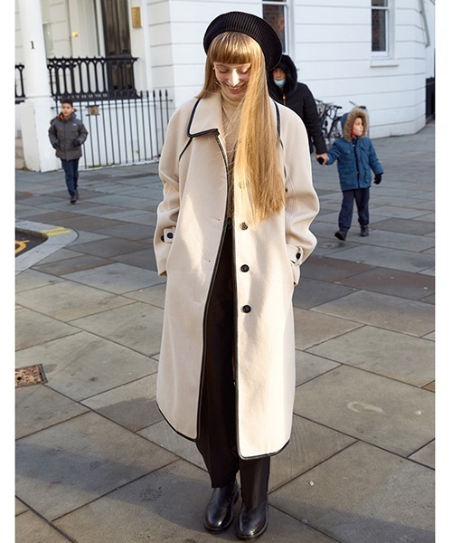 Fano Studios」 ステンカラーコート M オフホワイト レディース