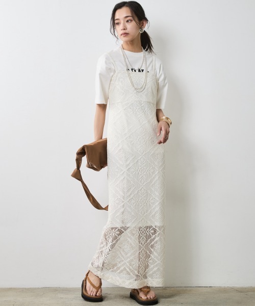 「CHIC STYLE」 キャミソールワンピース 5L ブラック レディース_画像5