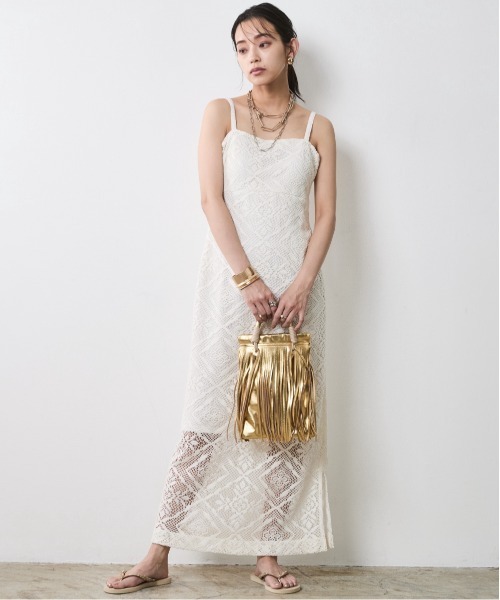 「CHIC STYLE」 キャミソールワンピース 5L ブラック レディース_画像6