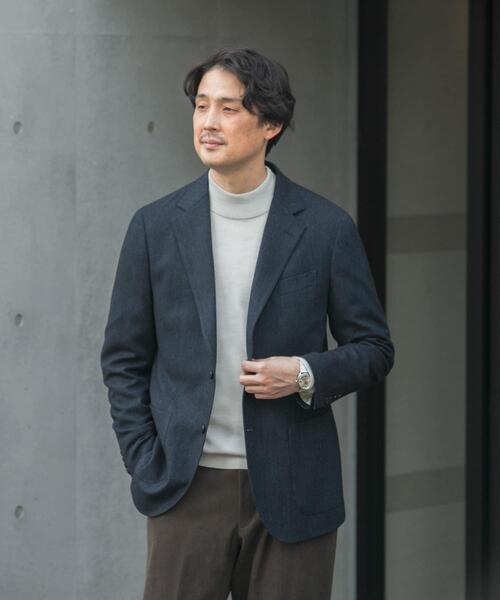 【ネイビー】LIFE STYLE TAILOR ヘリンボンツイードジャケット URBAN RESEARCH DOORS（アーバンリサーチドアーズ） コート ジャケット