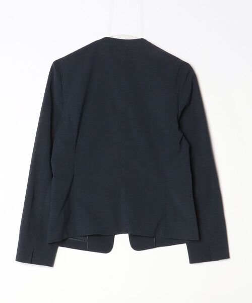 「LAUTREAMONT」 ノーカラージャケット 40 ネイビー レディース_画像2