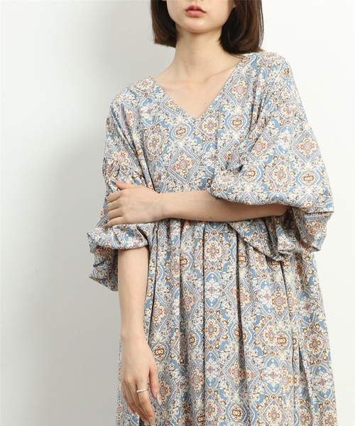 「MAISON DE THERESE」 7分袖ワンピース FREE ブルー レディース_画像5