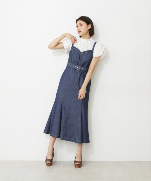 「JILL by JILL STUART」 ノースリーブワンピース MEDIUM ネイビー レディース_画像2