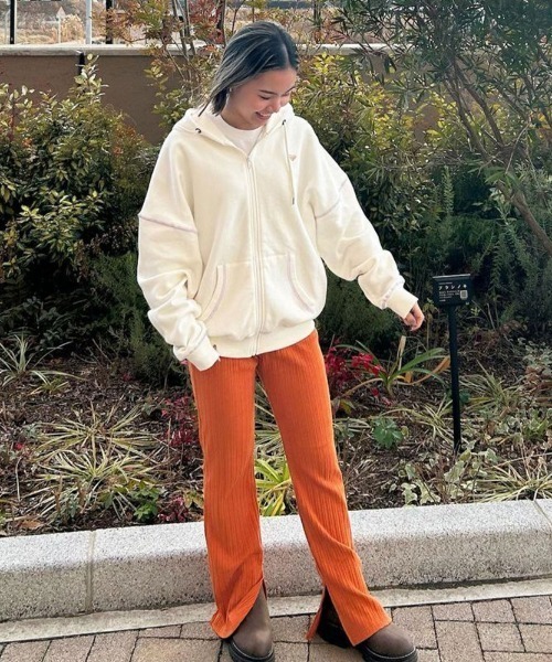 「ROXY」 ジップアップパーカー MEDIUM ナチュラル レディース_画像5