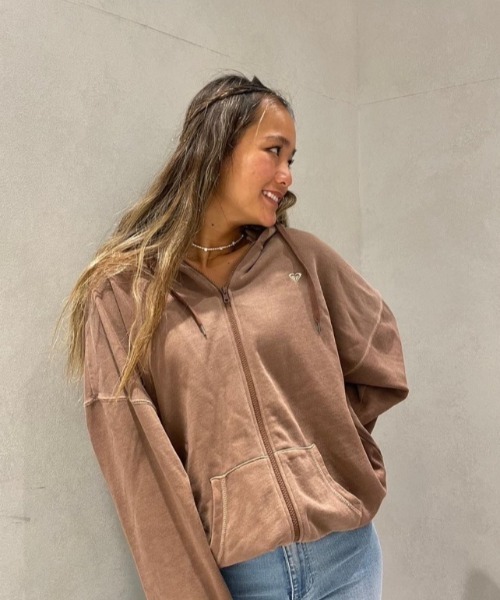 「ROXY」 ジップアップパーカー MEDIUM ナチュラル レディース_画像7