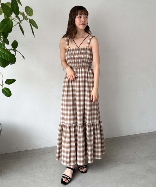 「archives」 キャミソールワンピース MEDIUM ブラウン レディース_画像2