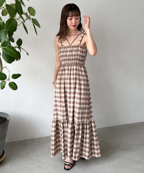 「archives」 キャミソールワンピース MEDIUM ブラウン レディース_画像4
