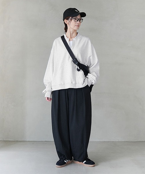 SOLAMONAT（ソラモナ） tシャツ ふわりと裏毛 ハーフジッププル